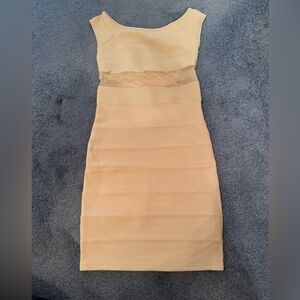 Sleeveless Beige Bodycon Dress